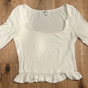 Superdown Priscilla Ribbed Top in White